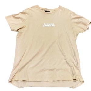 Dystopia Worldwide Men’s XL Tan Vintage Minimalist Tee